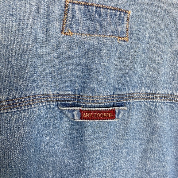 Ary Cooper vintage SOFT 100%COTTON denim shirt with flannel edged collar size M - Picture 9 of 9